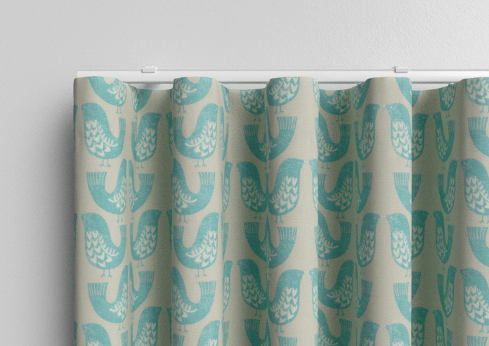 Scandi Birds, Aqua - Made to Measure Curtains - Image 13